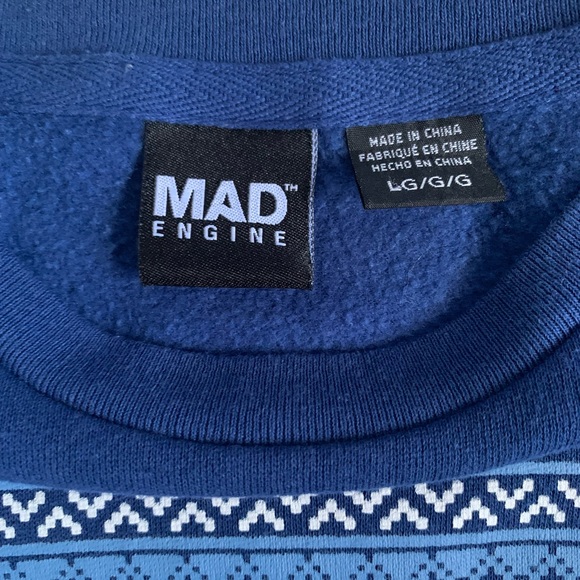 Kids Blue Menorasaurus Funny Hanukkah Sweater Large - Picture 2 of 3